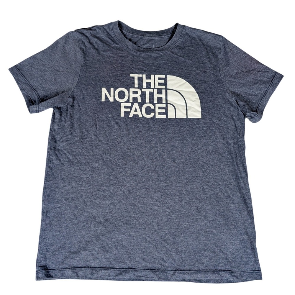 The North Face Mens Half Dome Logo Graphic T-Shirt Heather Navy Blue S Sleeve